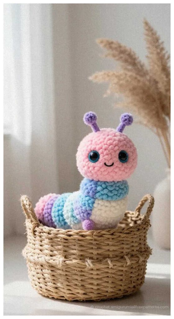DIY Crochet Gift Idea: Festive caterpillar inspiration perfect for birthday party favors.