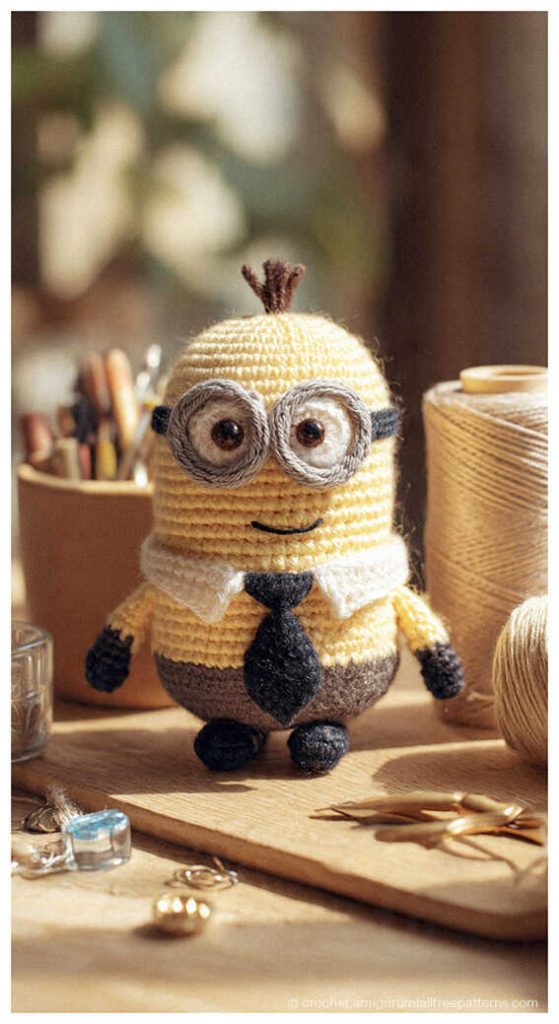 A completed amigurumi figure that serves as a wonderful example of a personalized gift for animation fans. The design features a tall body and detailed black gloves made with high-quality yarn. We hope this visual serves as one of your favorite ideas for gifting.