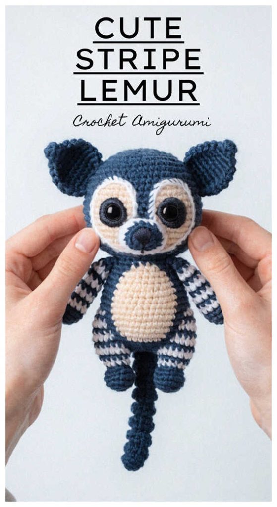striped lemur amigurumi crochet toy cute handmade lemur plush inspiration for crochet gifts and animal toys