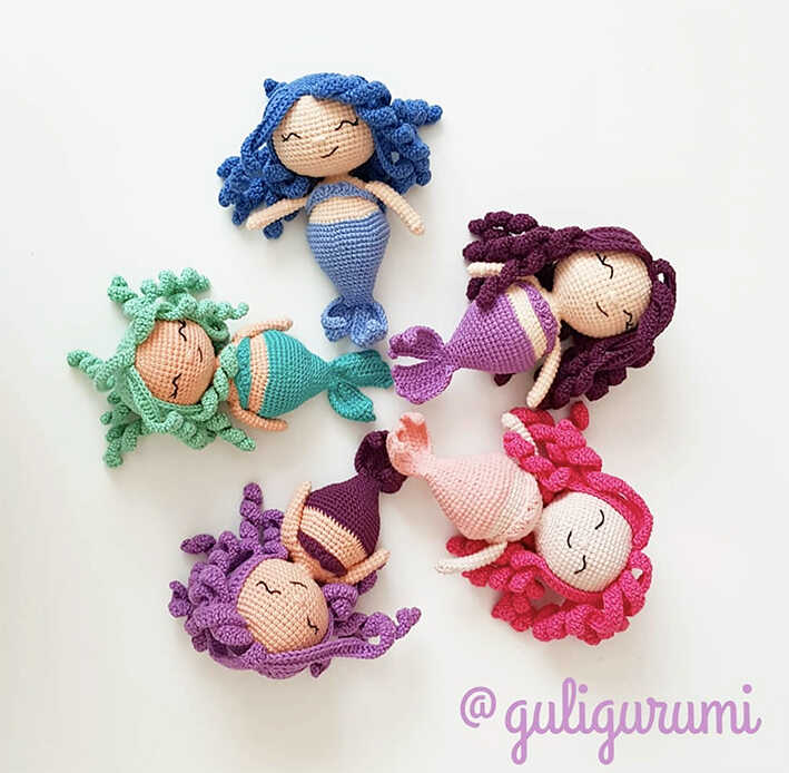 colorful amigurumi mermaid dolls free crochet pattern cute handmade mermaid toys