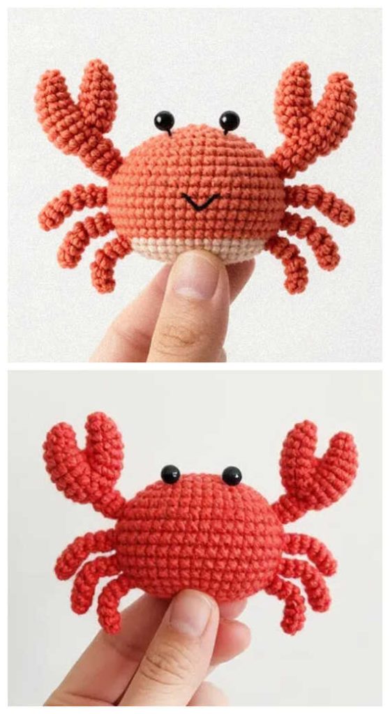 small crab amigurumi crochet toy you need to try if you love cute ocean themed projects