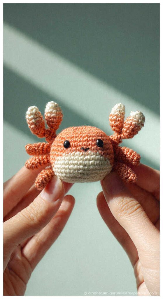 tiny crab amigurumi crochet pattern everyone is saving right now for quick handmade gifts
