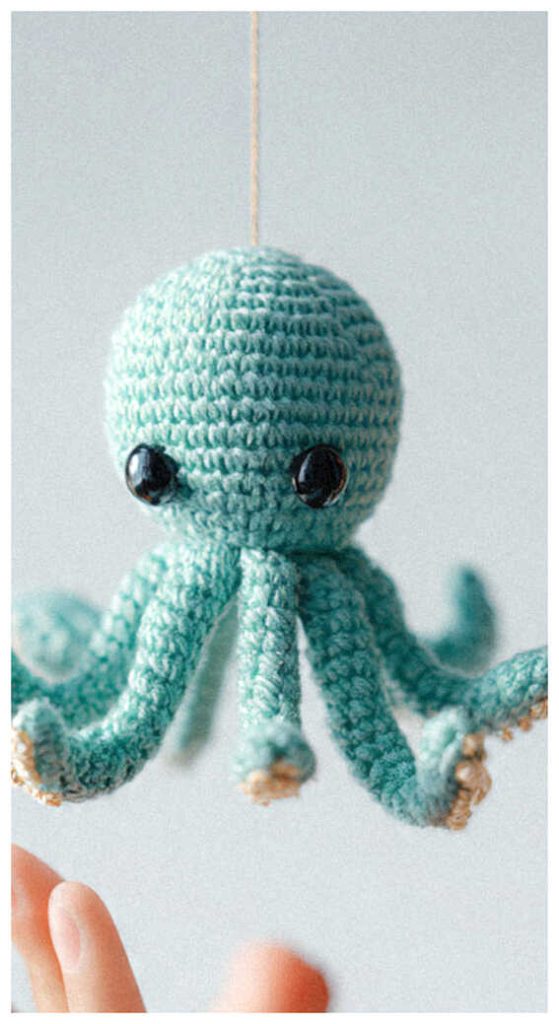 tiny octopus amigurumi crochet doll hanging design everyone is saving right now