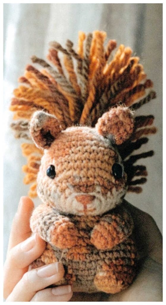 cute squirrel amigurumi crochet doll with fluffy tail small handmade woodland animal toy