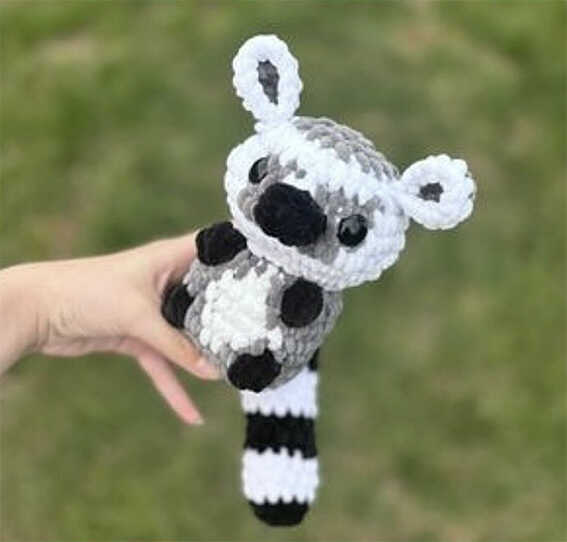 small lemur amigurumi free crochet pattern cute handmade lemur toy for kids and nursery decor