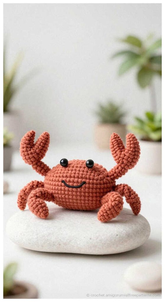 cute crab amigurumi crochet toy perfect small ocean project you will want to make today