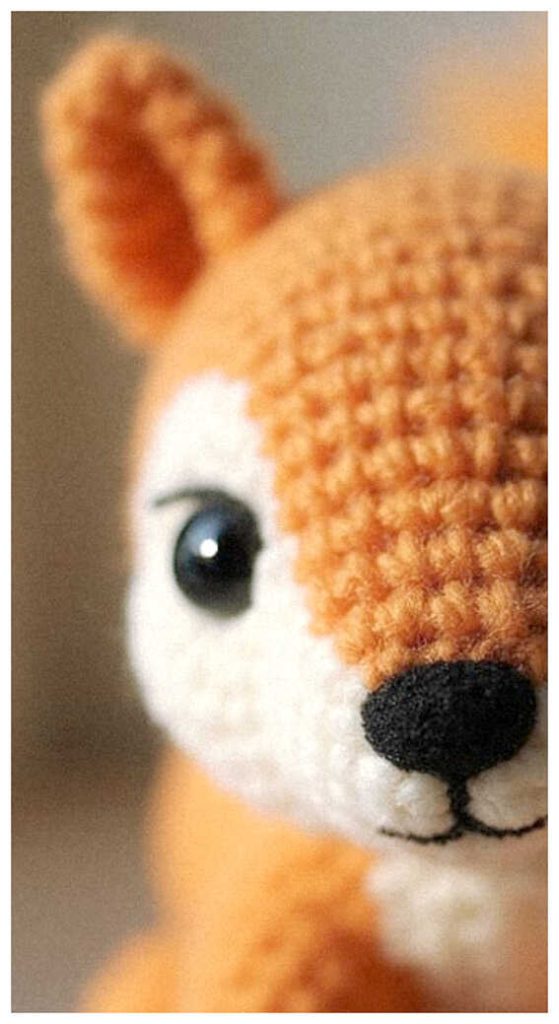 close up squirrel amigurumi crochet doll detail charming handmade woodland animal toy