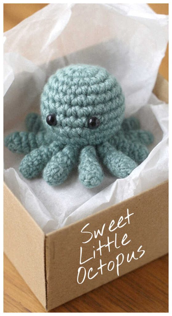 cute little octopus amigurumi in a box youll want to make this sweet crochet toy