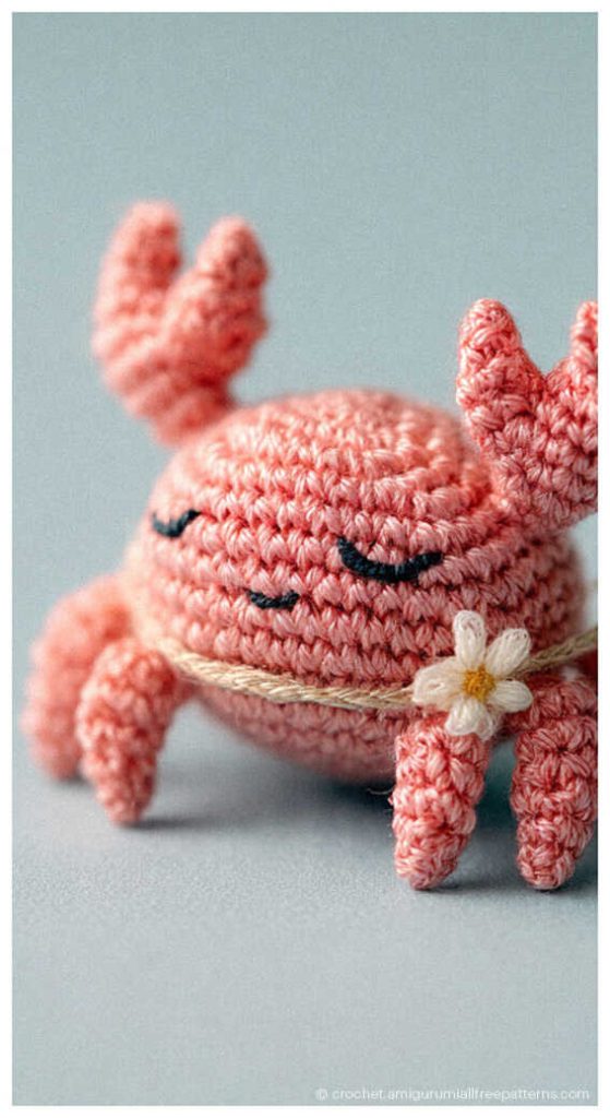 cute crab amigurumi crochet toy close up you need to try this adorable small project