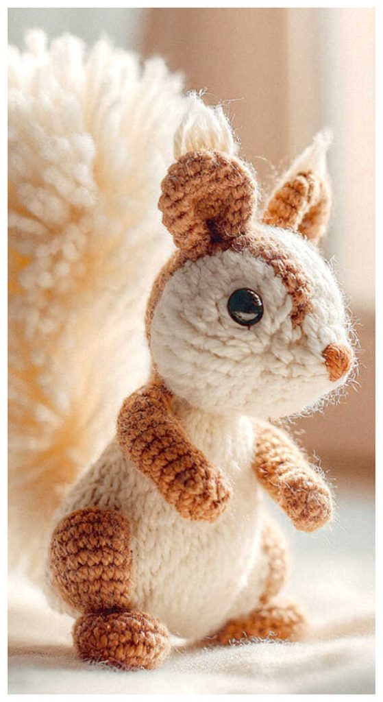 tiny squirrel amigurumi crochet doll soft handmade woodland animal everyone wants to make